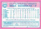 1991 Topps Micro #365 Mike Schooler Back