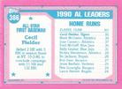 1991 Topps Micro #386 Cecil Fielder Back