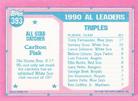 1991 Topps Micro #393 Carlton Fisk Back