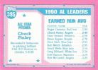1991 Topps Micro #395 Chuck Finley Back