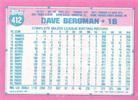 1991 Topps Micro #412 Dave Bergman Back