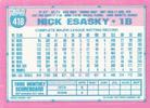 1991 Topps Micro #418 Nick Esasky Back