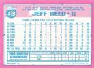 1991 Topps Micro #419 Jeff Reed Back