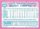 1991 Topps Micro #420 Bobby Thigpen Back