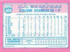 1991 Topps Micro #424 Calvin Schiraldi Back