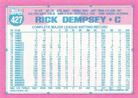 1991 Topps Micro #427 Rick Dempsey Back