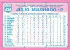 1991 Topps Micro #434 Julio Machado Back