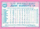 1991 Topps Micro #447 John Burkett Back