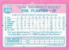 1991 Topps Micro #474 Phil Plantier Back