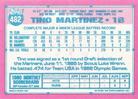 1991 Topps Micro #482 Tino Martinez Back