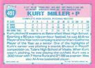 1991 Topps Micro #491 Kurt Miller Back