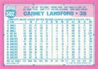 1991 Topps Micro #502 Carney Lansford Back