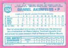 1991 Topps Micro #524 Darrel Akerfelds Back