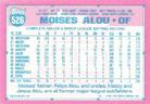 1991 Topps Micro #526 Moises Alou Back