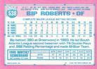 1991 Topps Micro #538 Bip Roberts Back