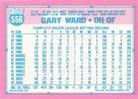 1991 Topps Micro #556 Gary Ward Back