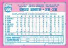 1991 Topps Micro #560 Greg Smith Back