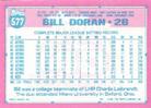 1991 Topps Micro #577 Bill Doran Back