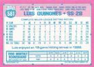 1991 Topps Micro #581 Luis Quinones Back