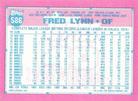 1991 Topps Micro #586 Fred Lynn Back
