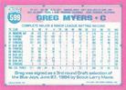 1991 Topps Micro #599 Greg Myers Back