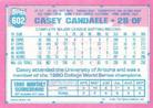 1991 Topps Micro #602 Casey Candaele Back