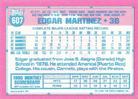 1991 Topps Micro #607 Edgar Martinez Back
