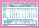 1991 Topps Micro #610 Andres Galarraga Back