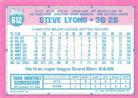 1991 Topps Micro #612 Steve Lyons Back