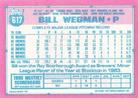 1991 Topps Micro #617 Bill Wegman Back