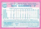 1991 Topps Micro #629 Wes Gardner Back