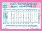1991 Topps Micro #631 Mike Morgan Back