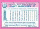 1991 Topps Micro #635 Andy Hawkins Back