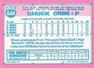 1991 Topps Micro #644 Chuck Crim Back