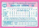 1991 Topps Micro #646 Andujar Cedeno Back
