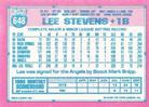 1991 Topps Micro #648 Lee Stevens Back