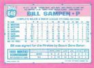 1991 Topps Micro #649 Bill Sampen Back
