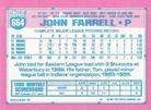 1991 Topps Micro #664 John Farrell Back