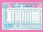 1991 Topps Micro #674 Kevin Gross Back