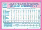 1991 Topps Micro #688 Rosario Rodriguez Back