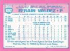 1991 Topps Micro #692 Efrain Valdez Back