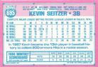 1991 Topps Micro #695 Kevin Seitzer Back