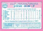 1991 Topps Micro #696 Steve Olin Back