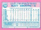1991 Topps Micro #709 Matt Sinatro Back
