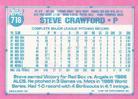 1991 Topps Micro #718 Steve Crawford Back