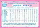1991 Topps Micro #721 Mark Lee Back