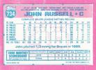 1991 Topps Micro #734 John Russell Back