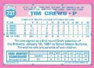 1991 Topps Micro #737 Tim Crews Back