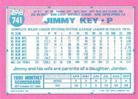 1991 Topps Micro #741 Jimmy Key Back