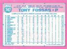 1991 Topps Micro #747 Tony Fossas Back